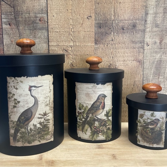 Upcycled Bird canister set - Picture 5 of 14